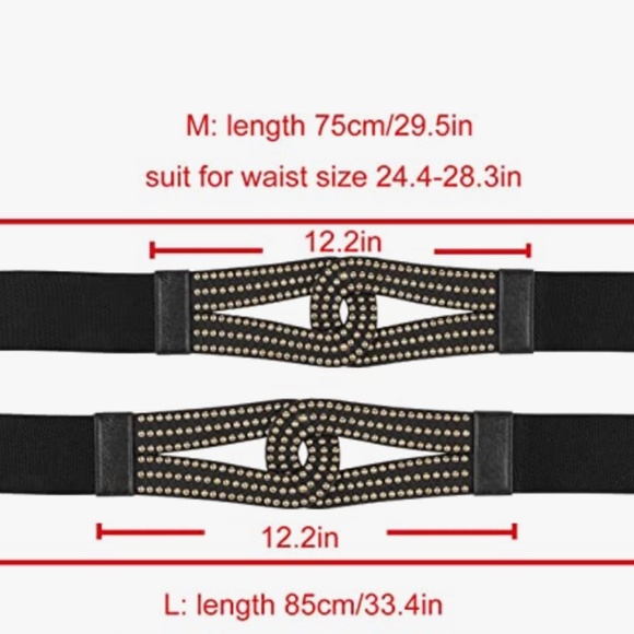 Wide Waist Belts for Women Vintage Stretchy Cinch Belts Fashion Studded Rivet El main image 4